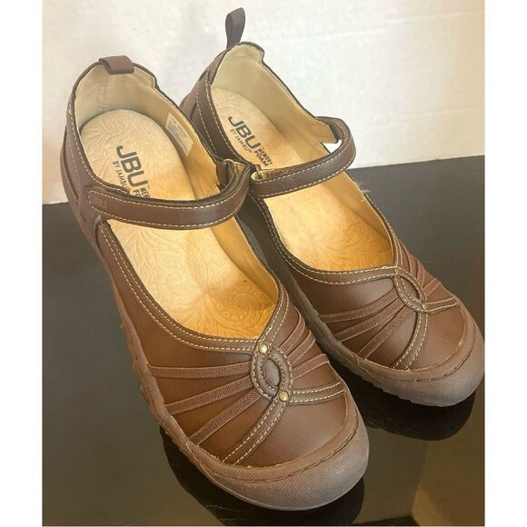 JBU Province Women's Slip-On Shoes Brown Flats with Supportive Sole and Strap 10 - Picture 2 of 13